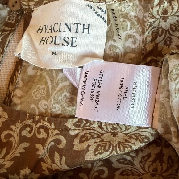 Tuckernuck Hyacinth House Floral Fern Green & Cream Blouse 100% Cotton - Picture 4 of 4